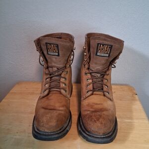 Ariat Brown Leather Lace Up Work Boots Mens Size 8.5 Outdoor Workwear